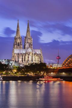 De Dom van Keulen bij nacht van Walter G. Allgöwer