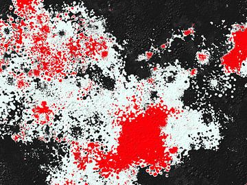 Abstract in zwart rood wit van Maurice Dawson