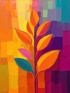 Abstrakte farbenfrohe botanische Kunst: Multicolour 3