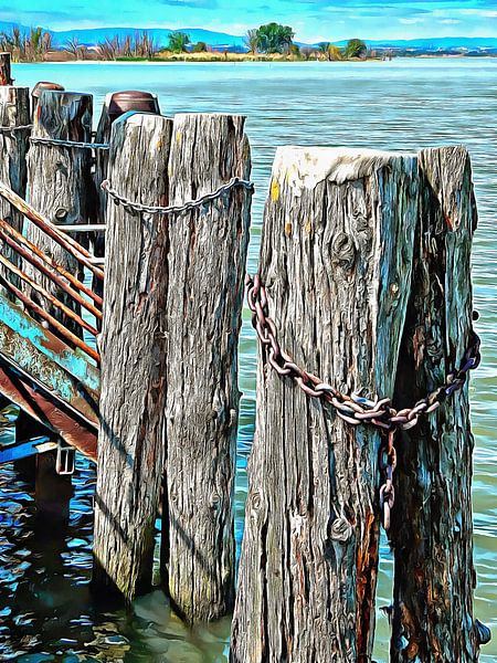 Boat Dock Pilings at Sant Arcangelo Umbria by Dorothy Berry-Lound