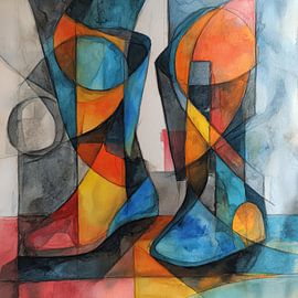 Having both feet firmly on the ground is an abstract concept