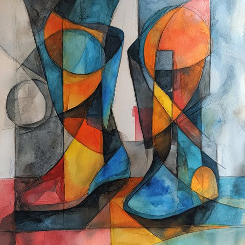 Met beide benen op de grond staan abstract