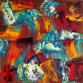 Abstract Painting Red Blue - Powerful Artwork by BowiScapes - Fine Art and Urban Wall Art