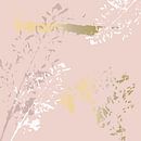 Botanische Pflanzen 3 . Grasbüschel in Pastellfarben mit goldenen abstrakten Pinselstrichen von Dina Dankers Miniaturansicht