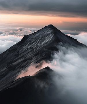 Zee van wolken boven de toppen van Nieuw-Zeeland van fernlichtsicht
