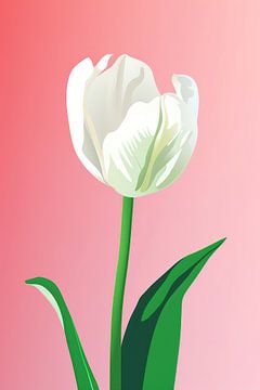 Tulp in Pastel roze 4 van ByNoukk