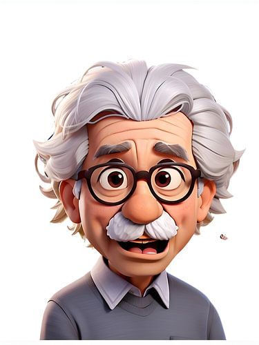 Albert Einstein wit haar