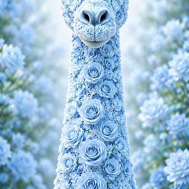 Giraffe in light blue... by Ans Bastiaanssen