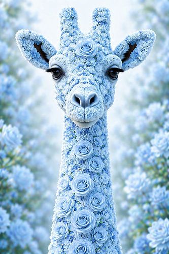 Giraffe in light blue...