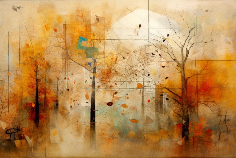 Abstract painting in earth tones – warm shapes, soothing composition by Joriali Abstract