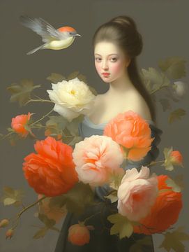 Beauté classique des roses sur PixelMint.