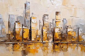 Abstrakte Stadt mit Reflektionen