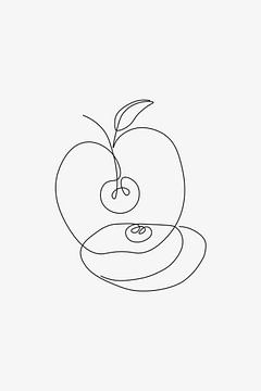 Apple Line Art van Walljar