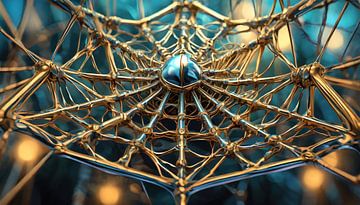 Het spinnenweb, een creatie van AI en de artiest V