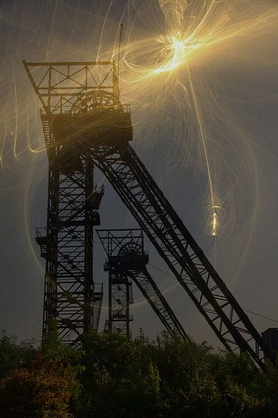 Collage van de schachttoren 2 van Edgar Schermaul