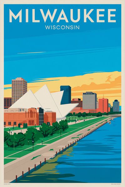 Milwaukee, Wisconsin Vintage Travel Poster by Poster Art Shop