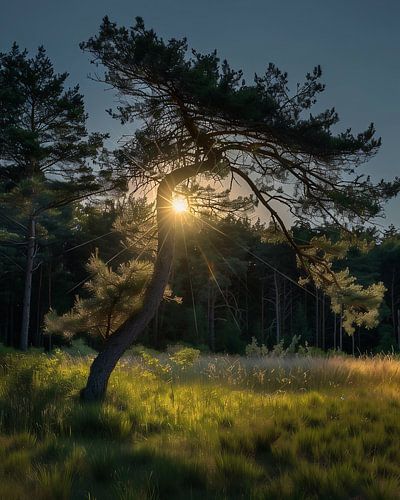 Romantic play of light in the forest