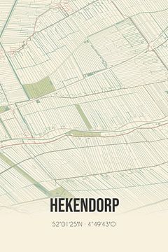 Vintage landkaart van Hekendorp (Utrecht) van Rezona