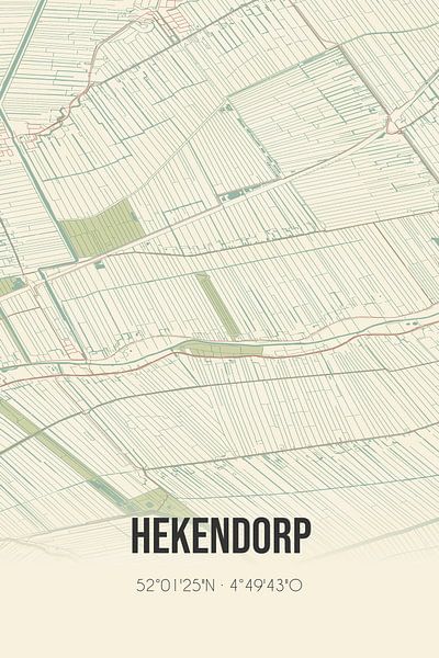Vieille carte de Hekendorp (Utrecht) par Affiches de lieux