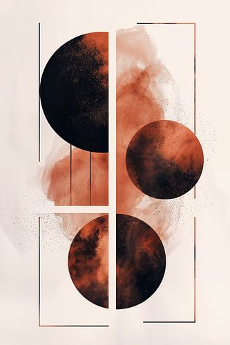 Retrometrisch - Geometrische Mokka Maan IV