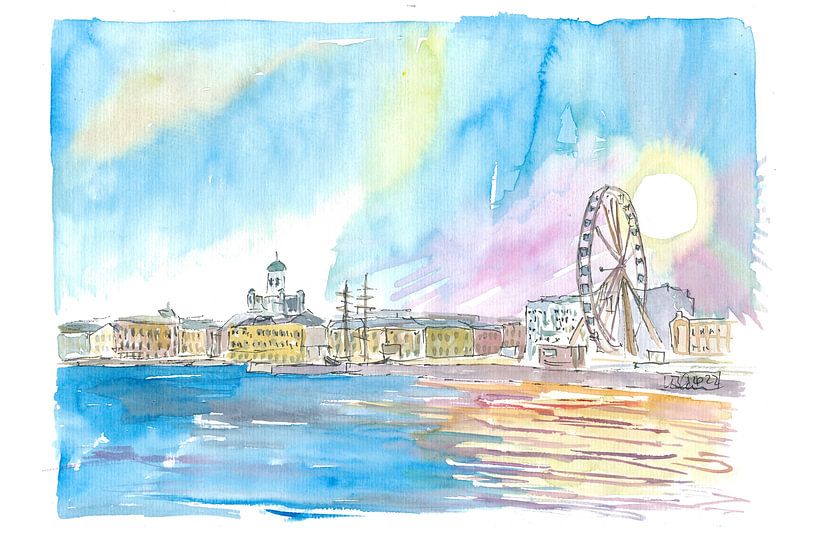 Helsinki Finnland Waterfront mit Kathedrale und Hafen von Markus Bleichner