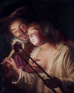 Mädchen und Soldat, Gerard van Honthorst - 1626