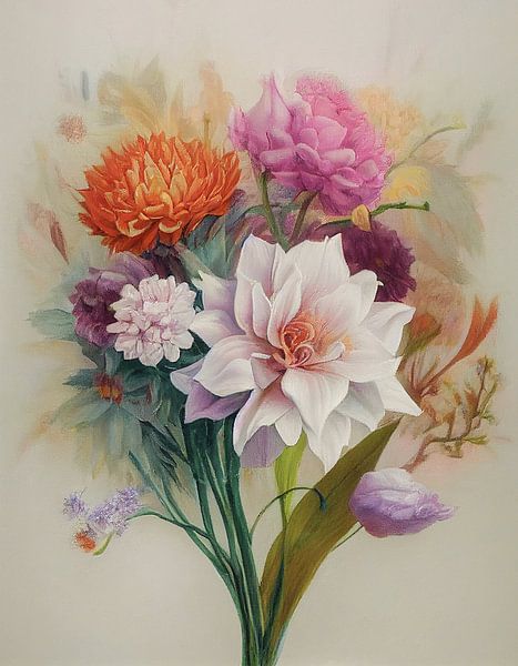 Pastellfarbene Blumen von Bert Nijholt