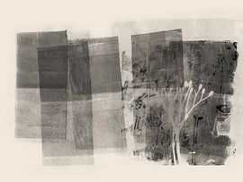 Minimalist botanical art — plant shapes black and white by Dina Dankers