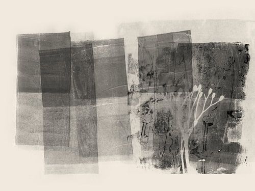 Minimalistische botanische kunst — planten in zwart-wit