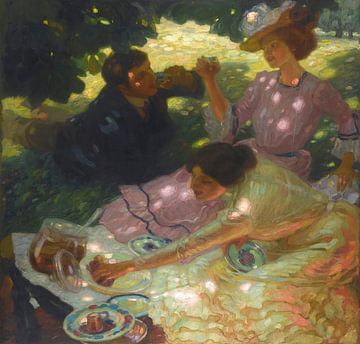 Leo Putz - De picknick (1903) van Peter Balan