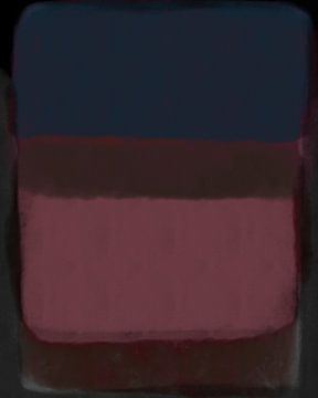 Modern abstract art in dark blue, wine red, pink and black by Dina Dankers