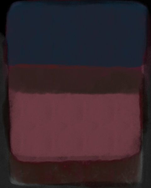 Art abstrait moderne en bleu foncé, rouge vin, rose et noir par Dina Dankers