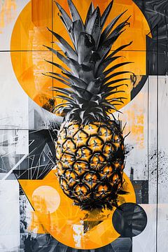 Kunstwerk van ananas - Moderne wanddecoratie in pop-artstijl van Felix Brönnimann