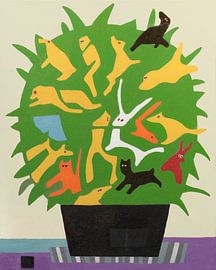 flowers, fantasy, abstract, colourful (WADM8) by Marjolein Bresser