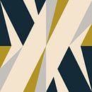 Retro geometrie met driehoeken in Bauhaus-stijl in mosterdgeel 2 van Dina Dankers thumbnail