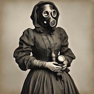 Personnage historique avec masque à gaz (femme)