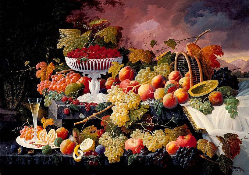 Stillleben mit Früchten, Severin Roesen von 1000 Schilderijen