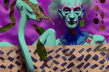 Pop art-paradise birds of paradise by Ton Kuijpers