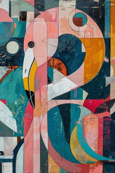 Flamingo Abstrakte Kunst von Poster Art Shop
