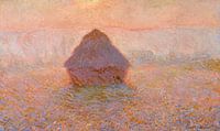 Heuhaufen, Sonne im Nebel - Claude Monet von 1000 Schilderijen Miniaturansicht