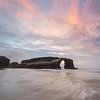 Sunset Playa de Catedrales Ribadeo Espagne sur Peter Haastrecht, van