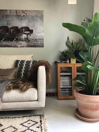 Trois chaises devant le mur