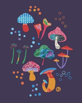 Whimsical Forest Fungi