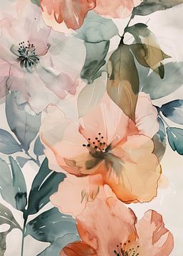 Aquarel Bloemen Nr. 1 van Andreas Magnusson