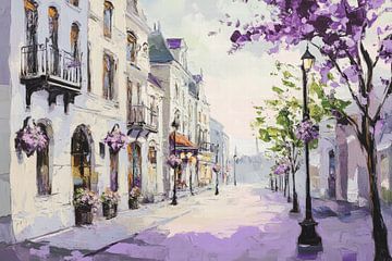 Bloeiende straat van Poster Art Shop