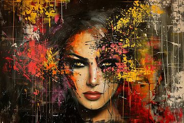 abstract portret vrouw van Egon Zitter