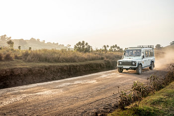 Land Rover on a dirt track, Tanzania