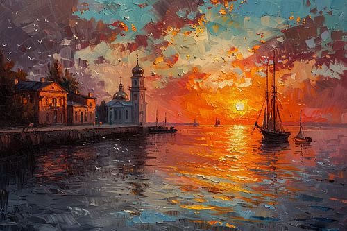 Sfeervolle haven aan de Zwarte Zee