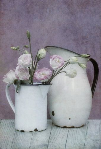 Vintage jars with flowers