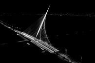 Luchtfoto van de Calatrava brug, de Harp, in Nieuw-Vennep by Michel Sjollema thumbnail